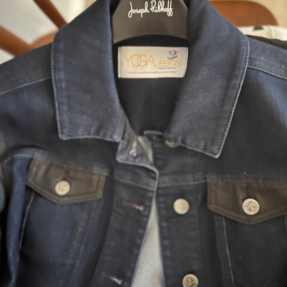 Yoga Jean, Jean jacket, two tone black/blue, Size M - Picture 3 of 5